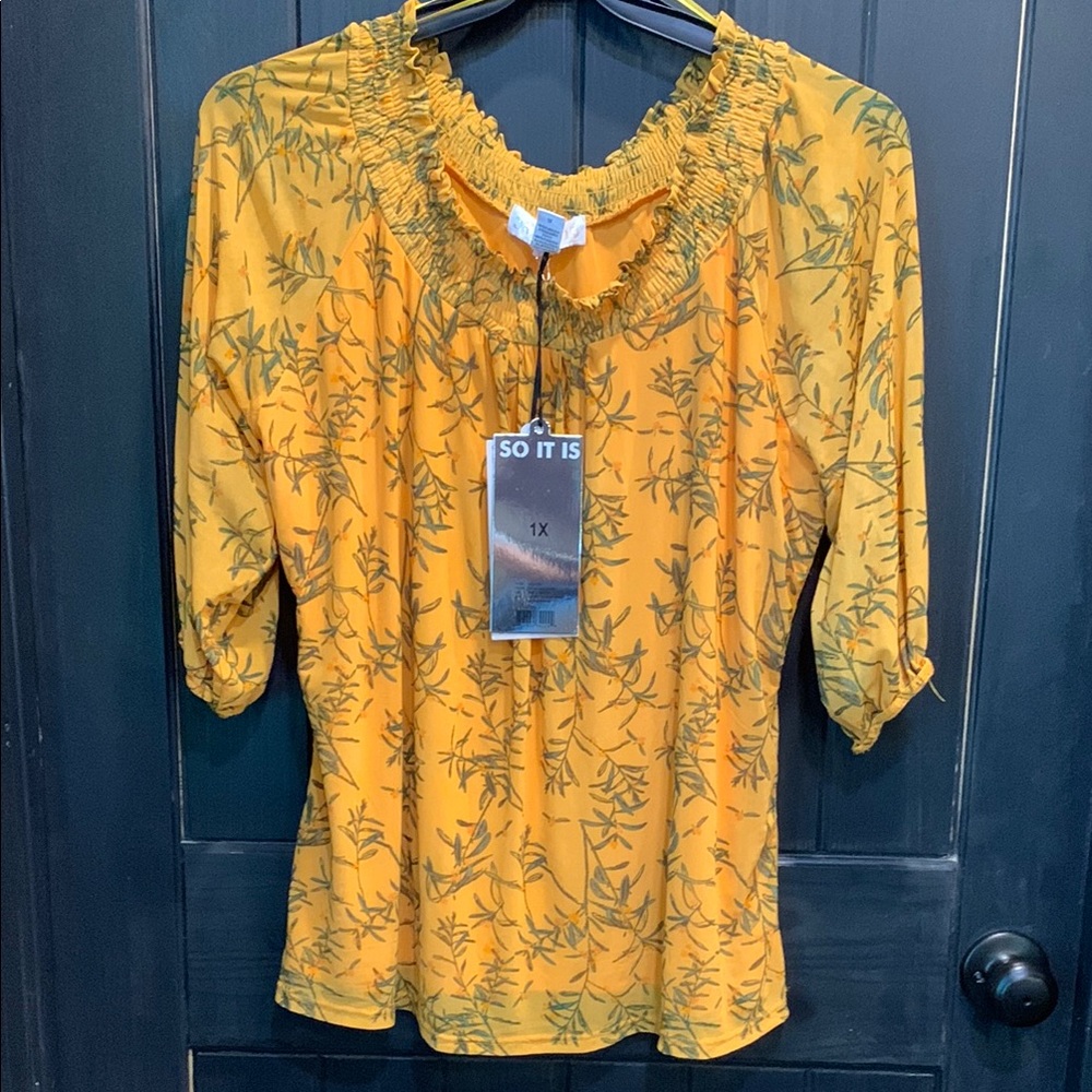 Women's Yellow Top size 1x